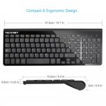Tecknet Office Slim X615 2.4G  - комплект устойчива на течности клавиатура и безжична мишка за офиса (черен) 3