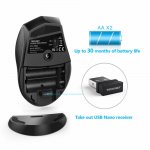 TeckNet M022 Black 2.4G Wireless Mouse - ергономична безжична мишка (за Mac и PC) 1