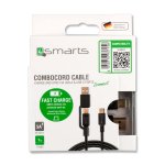 4smarts ComboCord 5A USB-A and USB-C to USB-C - качествен многофункционален кабел за USB към USB-C и USB-C към USB-C (черен) 4
