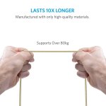 Anker Powerline+ Nylon Micro USB cable 1.8m - качествен плетен кабел за зареждане на устройства с microUSB (1.8 м) (златист) 3