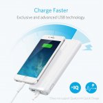 Anker PowerCore 20100 mAh Power Bank с PowerIQ и VoltageBoost - външна батерия с 2 USB изхода за зареждане на мобилни устройства (бял) 2