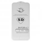 Premium Full Glue 5D Tempered Glass - обхващащо и ръбовете стъклено защитно покритие за дисплея на iPhone 8, iPhone 7 (прозрaчен) 1