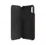 Bugatti Parigi Booklet Case - хоризонтален велурен калъф, тип портфейл за iPhone XS, iPhone X (червен) 3