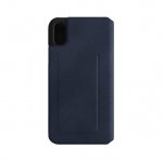 Bugatti Parigi Booklet Case - хоризонтален велурен калъф, тип портфейл за iPhone XS, iPhone X (син) 1