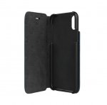 Bugatti Parigi Booklet Case - хоризонтален велурен калъф, тип портфейл за iPhone XS, iPhone X (син) 3