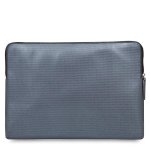 Knomo Laptop Leather Embossed Sleeve 13 - луксозен кожен калъф с цип за преносими компютри до 13 инча (сребрист) 3