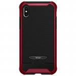 Spigen Reventon Case - хибриден удароустойчив кейс и 2 броя стъклено покритие за iPhone XS, iPhone X (черен-червен) 2