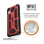 Urban Armor Gear Monarch Case - удароустойчив хибриден кейс за iPhone XR (червен-черен) 6