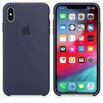 Apple Silicone Case - оригинален силиконов кейс за iPhone XS Max (тъмносин) 2