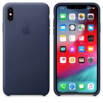 Apple iPhone Leather Case - оригинален кожен кейс (естествена кожа) за iPhone XS Max (тъмносин) 3