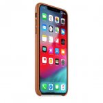 Apple iPhone Leather Case - оригинален кожен кейс (естествена кожа) за iPhone XS Max (кафяв) 4