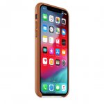 Apple iPhone Leather Case - оригинален кожен кейс (естествена кожа) за iPhone XS (кафяв) 4