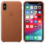 Apple iPhone Leather Case - оригинален кожен кейс (естествена кожа) за iPhone XS (кафяв) 2