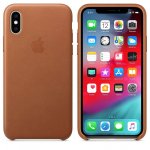 Apple iPhone Leather Case - оригинален кожен кейс (естествена кожа) за iPhone XS (кафяв) 1
