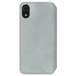 Krusell Broby 4 Card Slim Wallet Case - велурен калъф, тип портфейл за iPhone XR (сив) 1