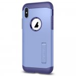 Spigen Slim Armor Case - хибриден кейс с поставка и най-висока степен на защита за iPhone XS, iPhone X (лилав) 4
