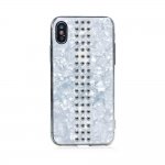 Bling My Thing Stripe TPU Chrome Swarovski - силиконов (TPU) калъф с кристали Сваровски за iPhone XS, iPhone X (бял) 1