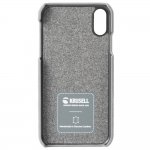 Krusell Broby Cover Case - велурен кейс за iPhone XS, iPhone X (сив) 4