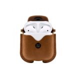TwelveSouth AirSnap Leather Case - кожен калъф (ествествена кожа) за Apple Airpods (кафяв) 1