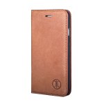 JT Berlin LeatherBook Tegel Case - хоризонтален кожен (естествена кожа) калъф тип портфейл за iPhone XS Max (кафяв) 3