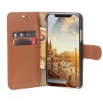 JT Berlin BookCase Kreuzberg Case - хоризонтален кожен (естествена кожа) калъф тип портфейл за iPhone XS Max (кафяв) 5