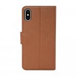 JT Berlin BookCase Kreuzberg Case - хоризонтален кожен (естествена кожа) калъф тип портфейл за iPhone XS Max (кафяв) 3