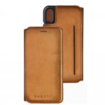 Bugatti Parigi Full Grain Booklet Case - хоризонтален кожен калъф (естествена кожа), тип портфейл за iPhone XS, iPhone X (кафяв) 2