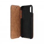 Bugatti Parigi Full Grain Booklet Case - хоризонтален кожен калъф (естествена кожа), тип портфейл за iPhone XS, iPhone X (кафяв) 1