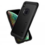 Spigen Slim Armor Case - хибриден кейс с поставка и най-висока степен на защита за iPhone XS Max (черен) 3