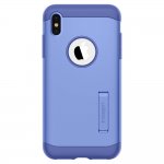 Spigen Slim Armor Case - хибриден кейс с поставка и най-висока степен на защита за iPhone XS Max (лилав) 2