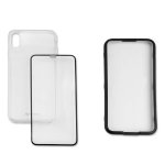4smarts 360° Premium Protection Set with Easy-Assist - тънък силиконов кейс и стъклено покритие с черна рамка и извити ръбове за дисплея на iPhone XR (с рамка за поставяне) (прозрачен) 2