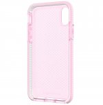 Tech21 Evo Check Case - хибриден кейс с висока защита за iPhone XS, iPhone X (розов-прозрачен) 8