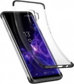 Baseus Armor Case - силиконов TPU калъф с най-висока степен на защита за Samung Galaxy S9 Plus (прозрачен-черен) 3