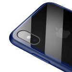 Baseus See-through Glass - силиконов (TPU) калъф със стъклен гръб за iPhone X (син) 1