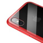 Baseus See-through Glass - силиконов (TPU) калъф със стъклен гръб за iPhone X (червен) 1