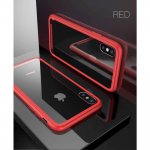 Baseus See-through Glass - силиконов (TPU) калъф със стъклен гръб за iPhone X (червен) 4