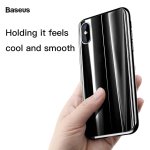 Baseus Glass Sparkling Case - силиконов (TPU) калъф със стъклен гръб за iPhone X (черен) 3