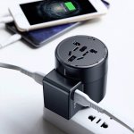 Baseus Rotation Universal Travel Adapter - захранване с 2 USB изхода и преходници за цял свят в едно устройство за мобилни устройства 6