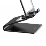 Baseus Suspension Glass Desktop Bracket - елегантна поставка за бюро и гладки повърхности за смартфони и таблети (черен) 2