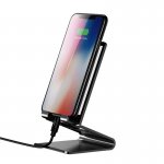 Baseus Suspension Glass Desktop Bracket - елегантна поставка за бюро и гладки повърхности за смартфони и таблети (черен) 3