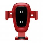 Baseus Metal Wireless Charger Gravity Car Mount - поставка за радиатора на кола с безжично зареждане за Qi съвместими смартфони (червен) 1