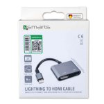 4smarts Lightning to HDMI Adapter 6cm. - адаптер за свързване от Lightning към HDMI вход за мобилни устройства с Lightning (сив) 1