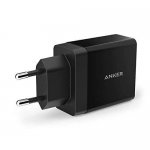 Anker PowePort 2 24W USB Charger с PowerIQ и VoltageBoost - захранване с два USB изхода, технология за бързо зареждане и microUSB кабел (черен) 1