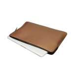 Knomo Laptop Leather Embossed Sleeve 13 - луксозен кожен калъф с цип за преносими компютри до 13 инча (бронз) 3