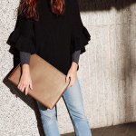 Knomo Laptop Leather Embossed Sleeve 13 - луксозен кожен калъф с цип за преносими компютри до 13 инча (бронз) 6