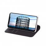 JT Berlin Folio Case - хоризонтален кожен (веган кожа) калъф тип портфейл за iPhone XR (черен) 4