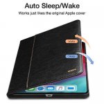 ESR Premium Intelligent Leather Case - кожен калъф и поставка за iPad Pro 11 (2018) (черен) 2