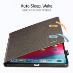 ESR Premium Simplicity Folio Case - текстилен калъф и поставка за iPad Pro 11 (2018) (тъмносин) 1