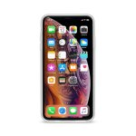 Artwizz Bumper + Second Back - силиконов (TPU) бъмпер и стъклено защитно покритие за гърба за iPhone XS Max (бял-прозрачен) 5
