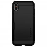 Spigen Slim Armor Case CS - хибриден кейс с отделение за кр. карти и най-висока степен на защита за iPhone XS Max (черен) 1